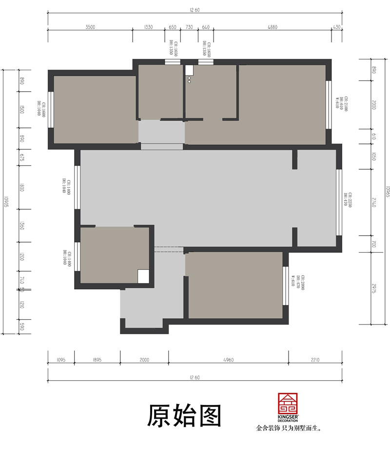 遠洋晟庭裝修設計150平米原始平面圖