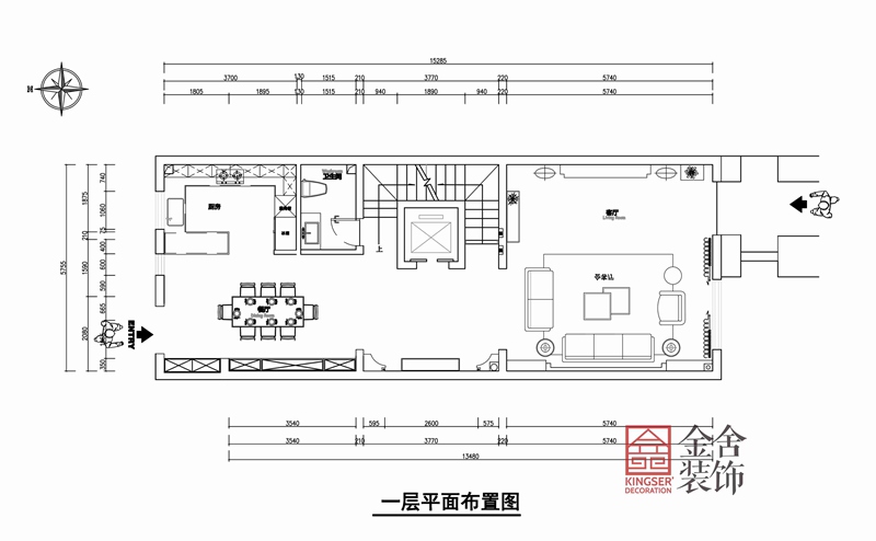 榮盛御府415平米歐式風格別墅戶型平面布置圖