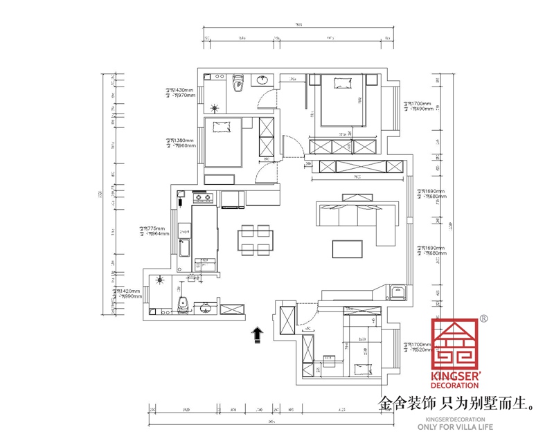 天保意境雅居三室兩衛戶型解析